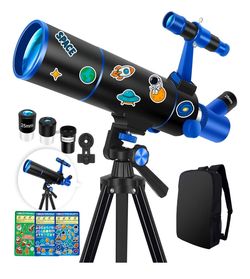 Kids Refractor Telescope with Tripod and Backpack