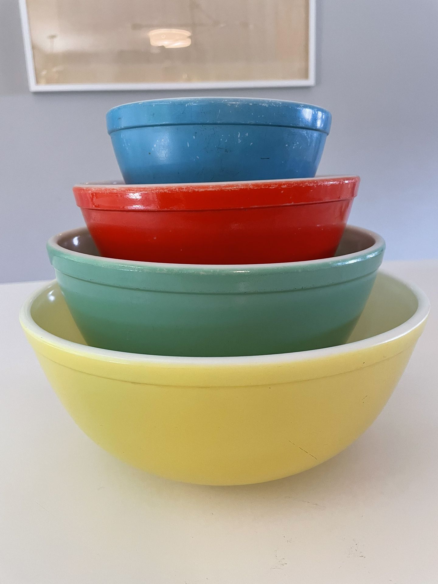Vintage Pyrex Primary Color Mixing Bowl Set