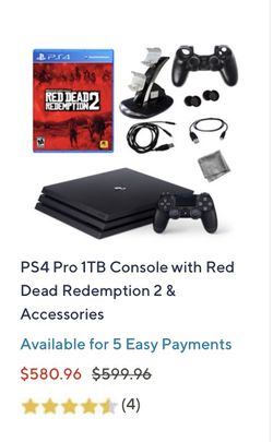 PS4 Pro 1TB Console with Red Dead Redemption 2 & Accessories for in Worcester, MA -