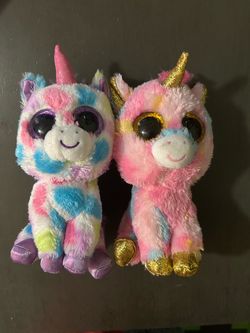 TY plush unicorns Wishful and Fantasia, sold as a bundle