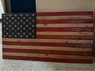 Handmade wooden American flag