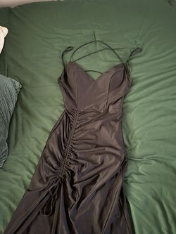 Black Long Dress W/ Slit (S)