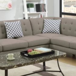 Brand New Grey Retro Style Sectional Sofa