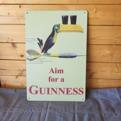 Aim For A Guinness Metal Sign 8"x12"