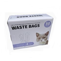 50 Count Cat Litter Box Liners, Compatible with PetSafe Scoop Free Self Cleaning Clumping Litter Box, Drawstring Litter Box Liner, Replaceable Cat Was