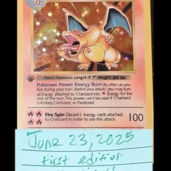 1st Edition Holographic Charizard + Second Edition As Well (Two For One)