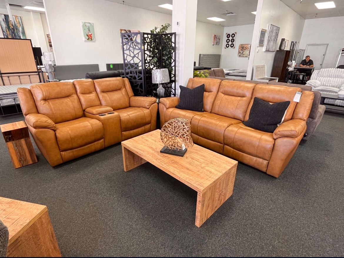 Leather Love Seat And Sofa