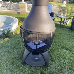 Brand New Patio Chimney Wood Metal Frame