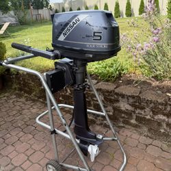 5HP Nissan Tohatsu Outboard Motor 4stroke Long 21’ Shaft
