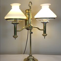 Victorian Antique Brass Double Electrified