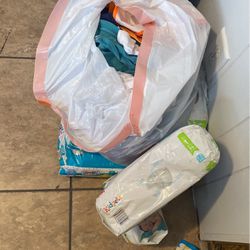 Baby Boy Clothes & Diapers And Wipes 