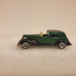 Vtg 1981 Hot Wheels Green '35 Classic Caddy Cadillac Rare Black Wheels Malaysia