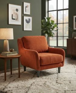 NEW ARMCHAIR ORANGE VELVET