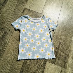 TODDLER BLUE TOP WITH DAISIES SIZE 3T