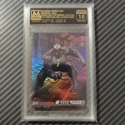 Venom Spider Man foil 1st edition card Disney Marvel GRADED GEM MINT 10 POP 3
