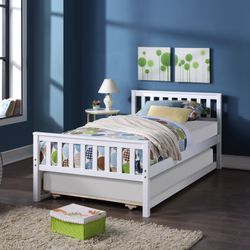 Lilja Twin Size Platform Bed Frame with Trundle