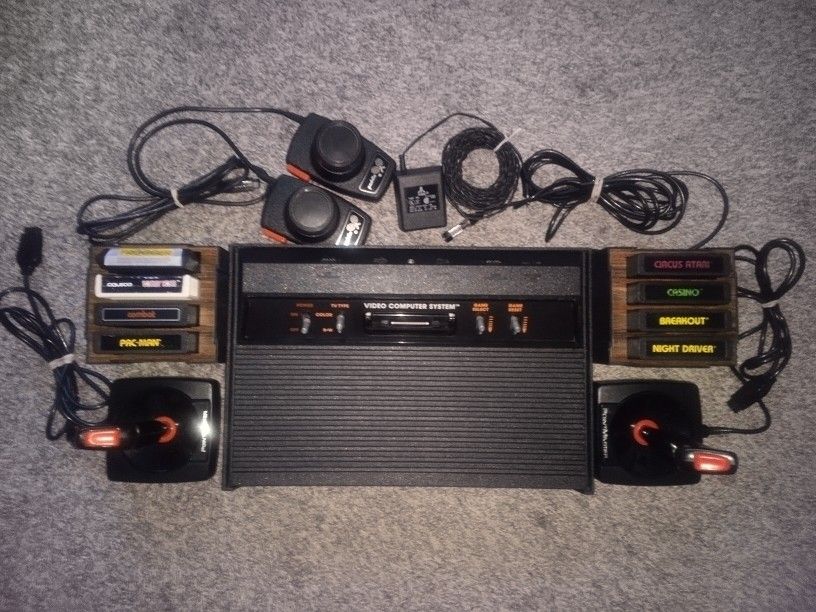 Atari 2600 Console + 8 Games Tested and Working + Storage See Pics