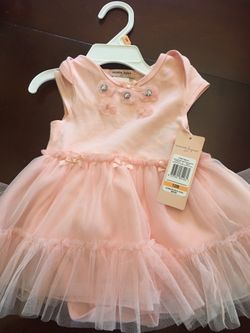 Peach baby girl dress