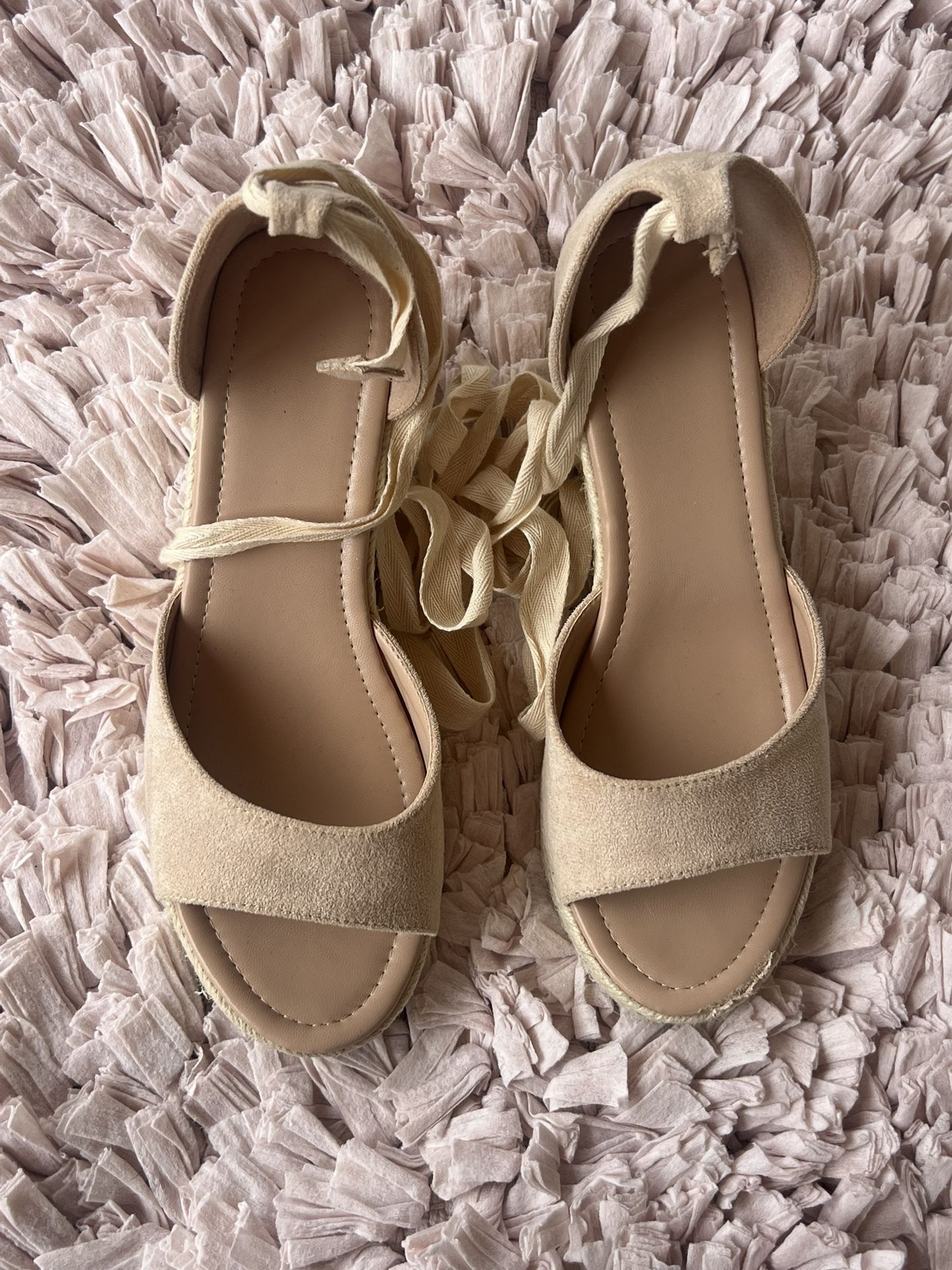 Wedge Heel Platform Lace Up Strap