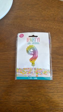 New In Package Unique Party Air Filled Rainbow Number 9 Cake Topper Balloon Party Decoration