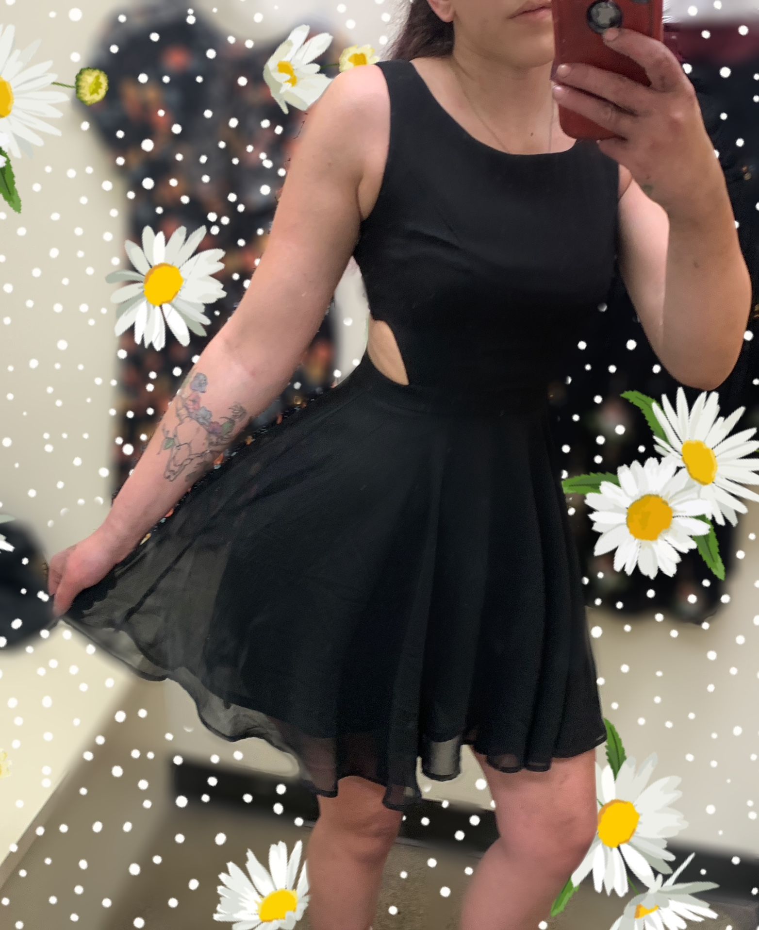 ZINGA Black Chiffon Dress With Back Cut Out