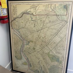 Framed Picture Map Of New York 