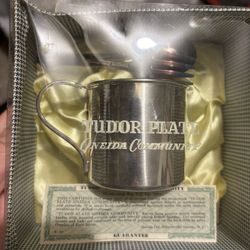 Tudor Plate Oneida Community Cup, Fork and Spoon