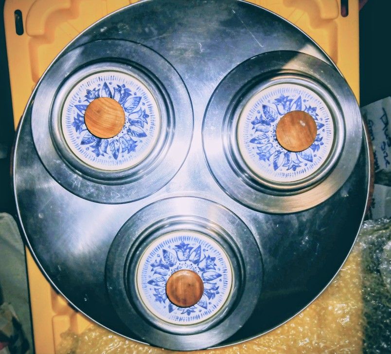 Rare Find! Vintage Mid Century Modern B W Buenilum Ceramic Aluminum Food Warmer