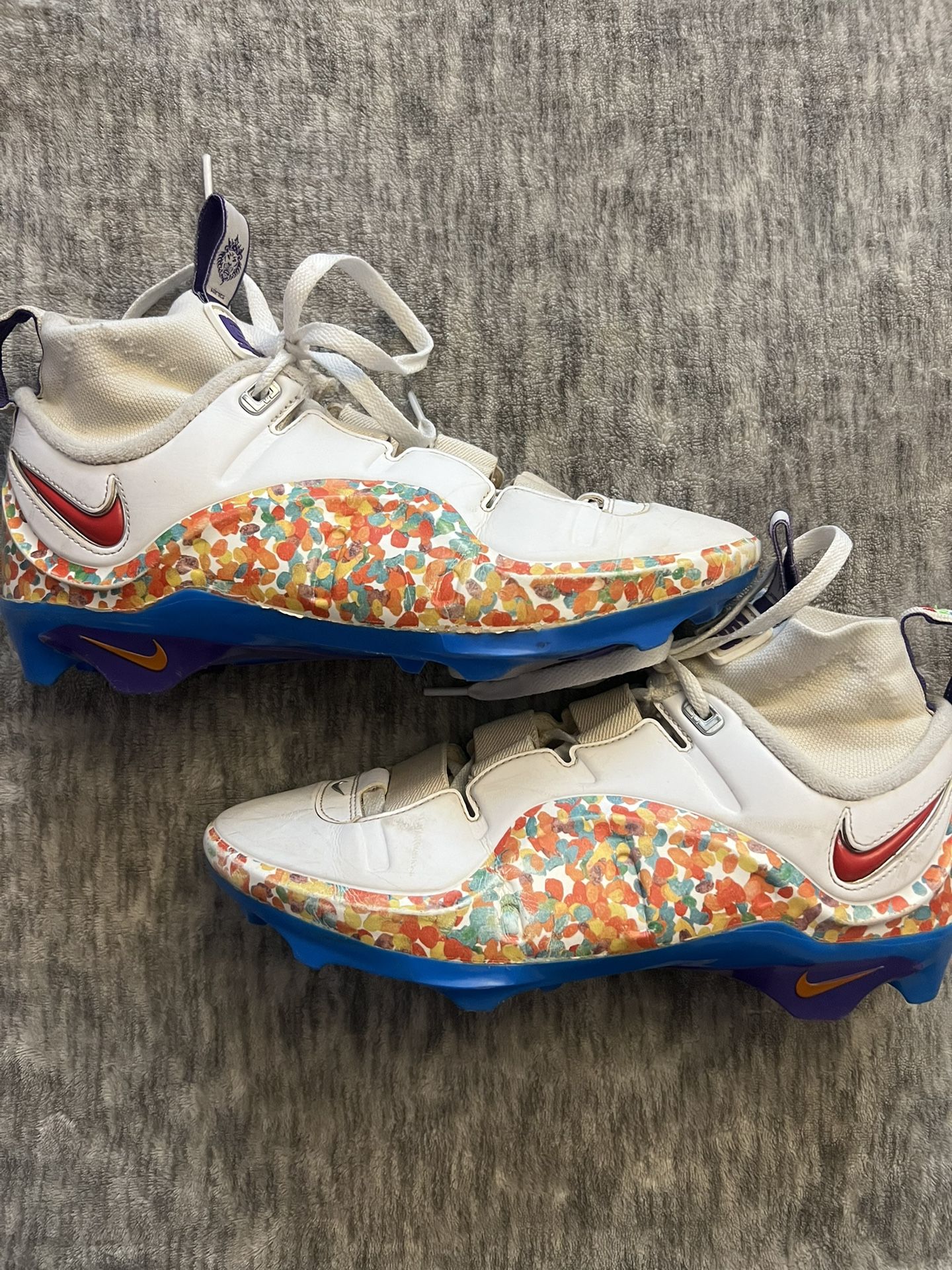 Nike LeBron 4 Menace 3 Fruity Pebbles Football Cleats Size 9