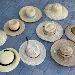 9 STRAW & SUN HATS – HAT PARTY READY! 🌞 TAKE ALL FOR $45