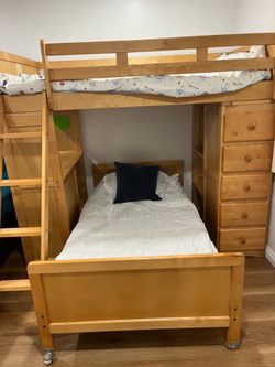 Twin over Twin Bunk Bed with Storage