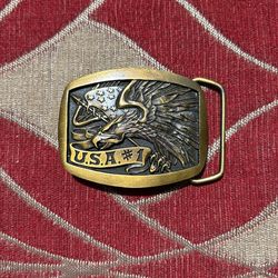 USA #1 Bald Eagle 1981 Brass Belt Buckle