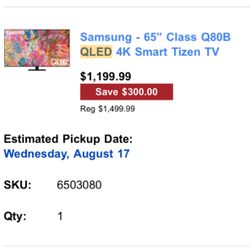 Samsung - 65" Class Q80B QLED 4K Smart Tizen TV