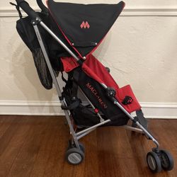 Maclaren England, Red & Black Triumph Umbrella Stroller 