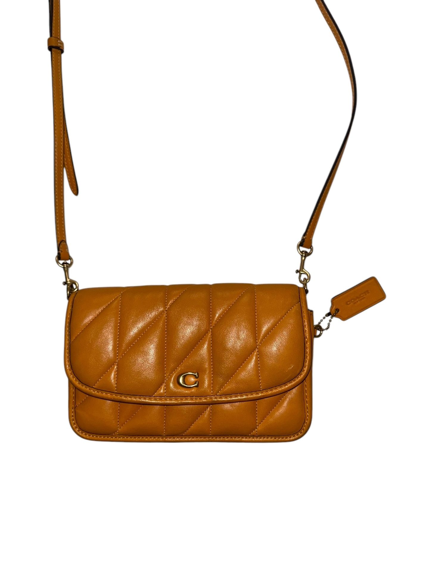 COACH Hayden Quilted Pillow Leather Crossbody Bag Papaya Color C8571