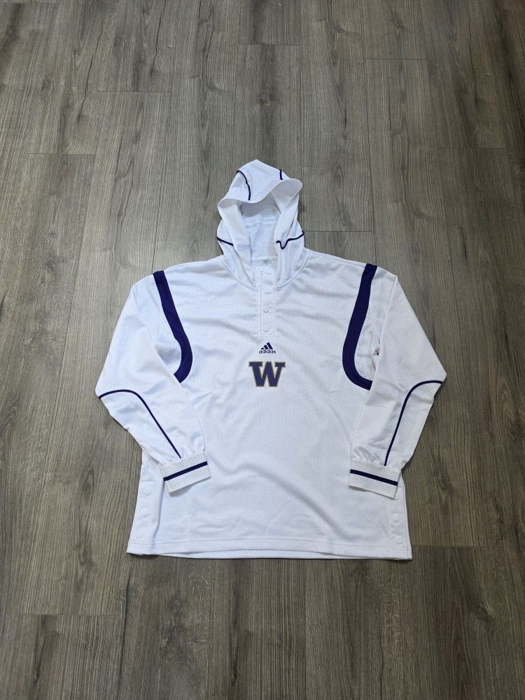 Adidas Washington Huskies Button Up Hoodie Mens Size Large