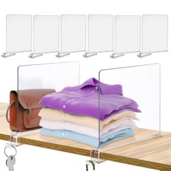 Clear Acrylic Shelf Dividers – Pack of 10 (30x3x23.5cm) - Shelf Organizer