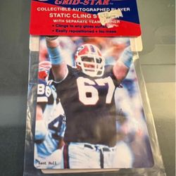 RARE  1990 Kent Hull Buffalo Bills Grid-Star Player Sticker Static Cling 