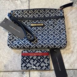 Tommy Hilfiger New Wallet and Wristlet coin purse bag set