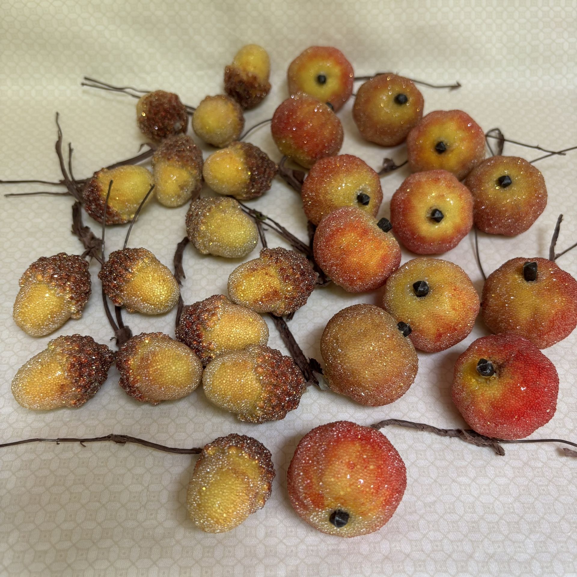 Autumn Faux Acorn And Pumpkin Decorations