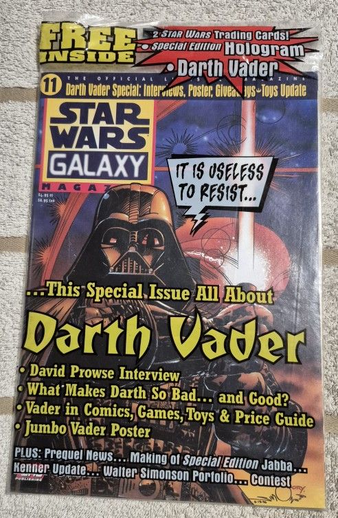 STAR WARS GALAXY MAGAZINE # 11 SEALED DARTH VADER TOPPS 1996