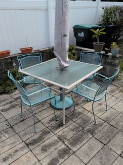 Patio table with umbrella