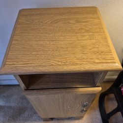 Compact Wood-Look End Table / Nightstand - Storage & Shelf - $20