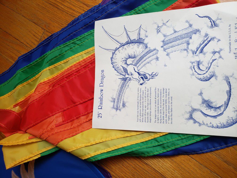 25' Rainbow Dragon Kite