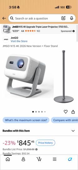 JMGO NS1 4K with stand and screen