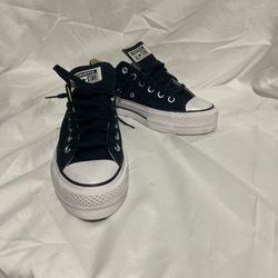 Converse Chuck Taylor All Star Lift Platform Low Black Canvas Shoes Size 7 men