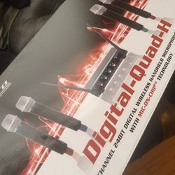 Title: VocoPro Digital-Quad-H Wireless 4-Mic System – Brand New