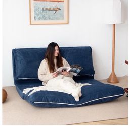 Futon Sofa with Plush Velvet Corduroy Cover