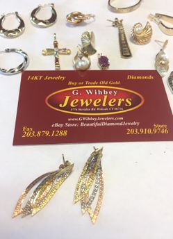 14 Kt tri color gold earrings