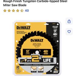 DEWALT Large Saw Blades 12-in 40-Tooth Rough Finish Tungsten Carbide-tipped Steel Miter Saw Blade